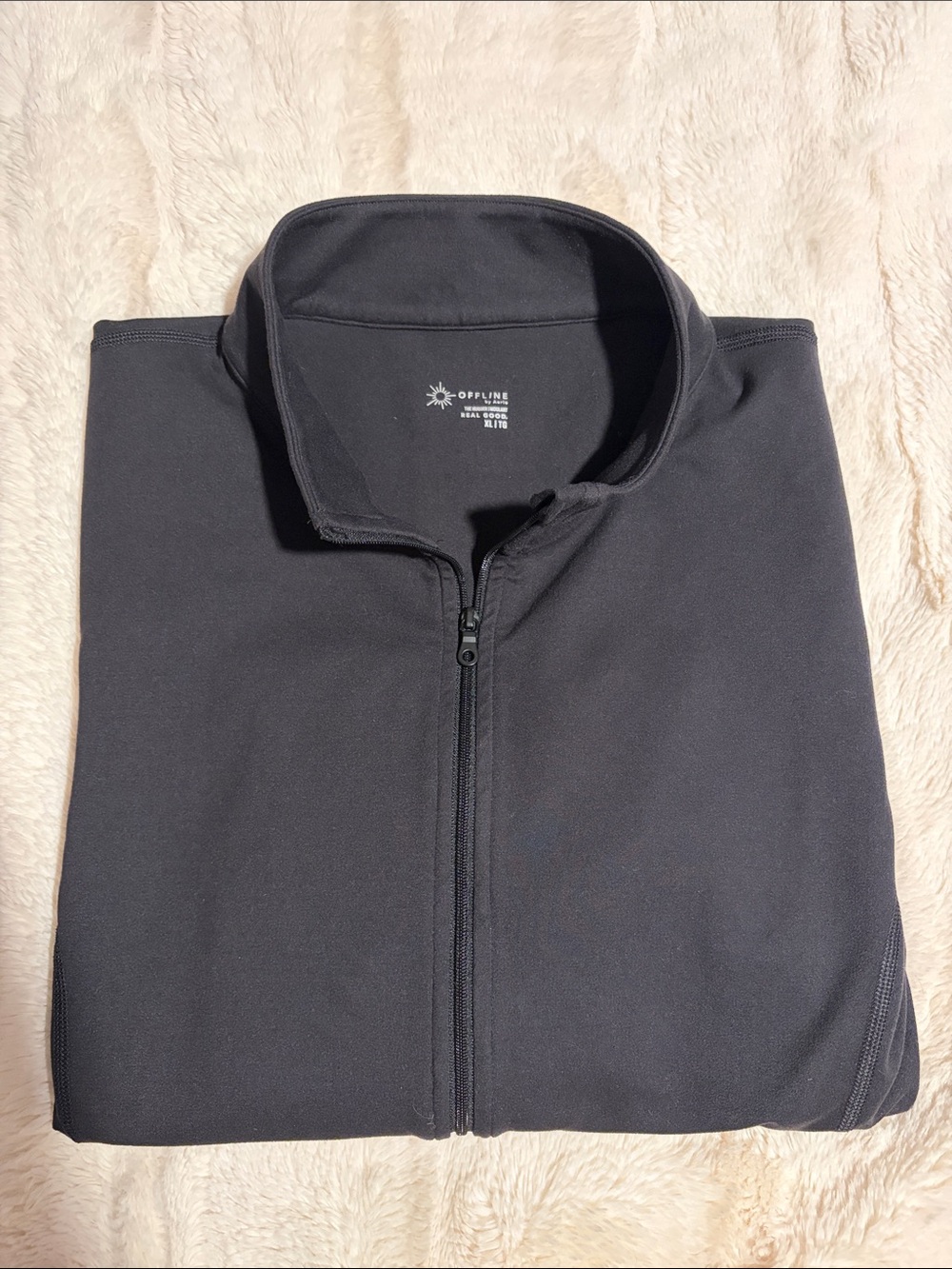 NEW Aerie Real Good Black Zip-Up Sz XL - Picture 10 of 10